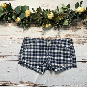 Women's Size 26 Shorts Blue Plaid Shorts